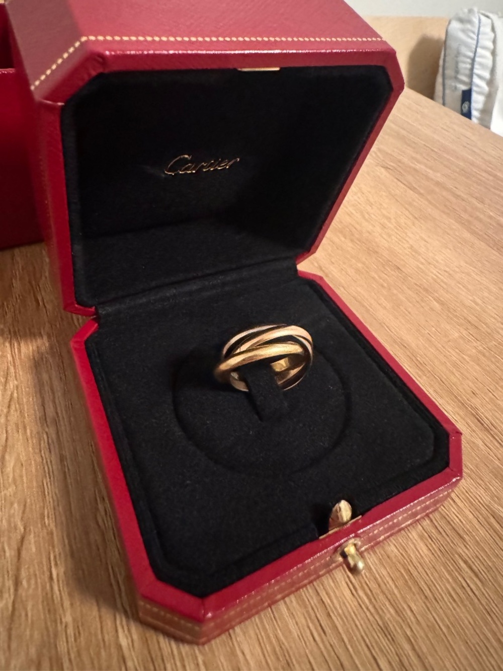 Cartier 18K Pink Yellow White Gold Small Trinity Ring